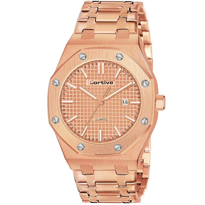 Portive Royal Rose Gold Premium Quartz Watch for Men