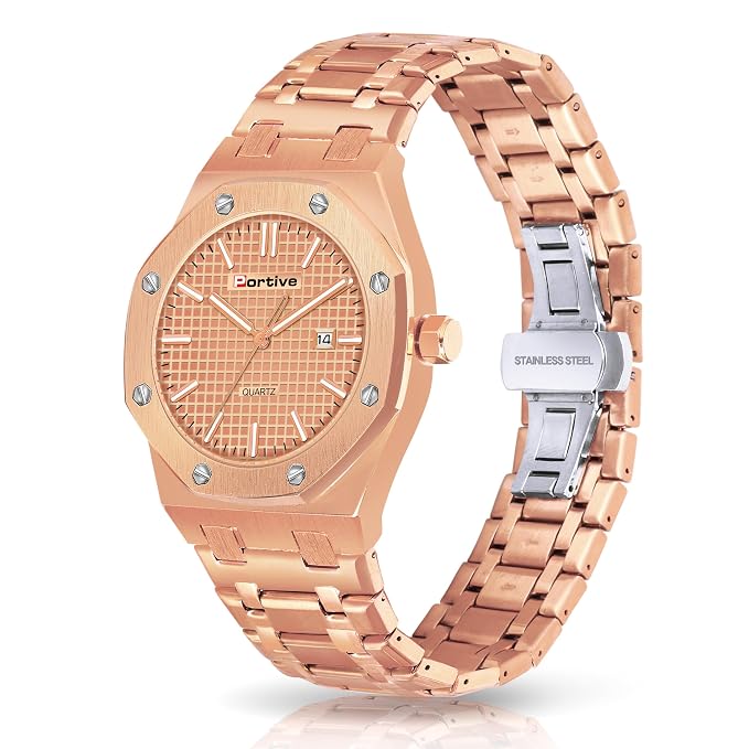 Portive Royal Rose Gold Premium Quartz Watch for Men