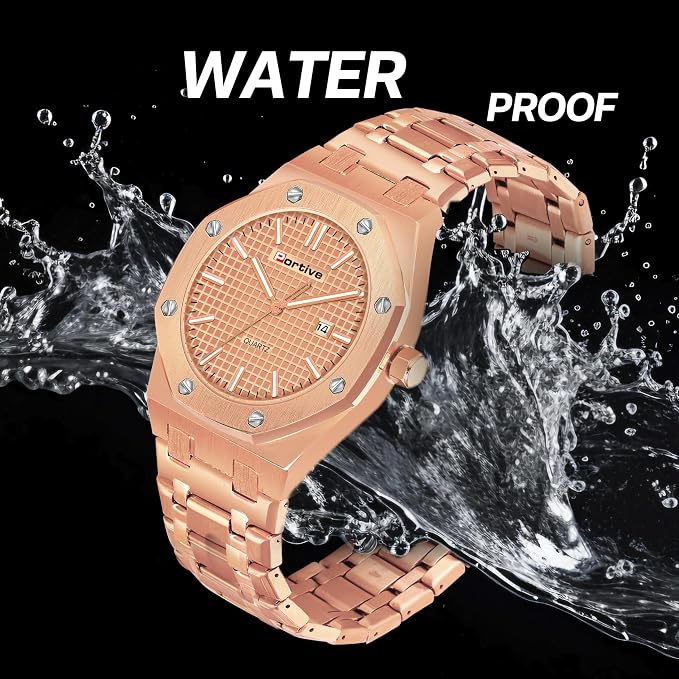 Portive Royal Rose Gold Premium Quartz Watch for Men