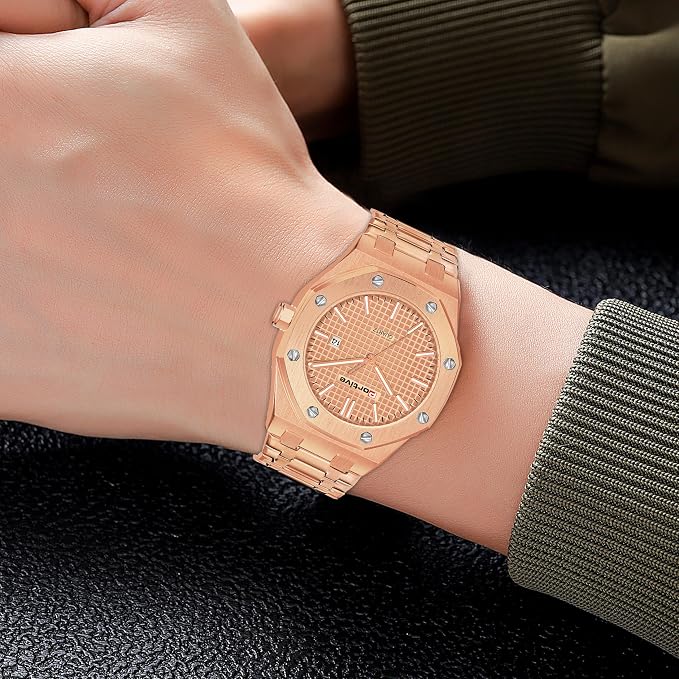 Portive Royal Rose Gold Premium Quartz Watch for Men